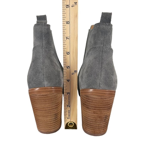 MARC FISHER LTD GADRI LEATHER HEELED BOOTIE IN GRAY NWOT WOMEN'S SIZE 8.5 - Picture 5 of 13